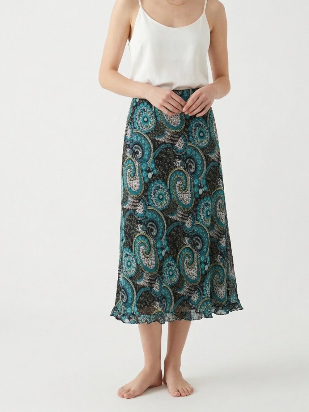 JM Collection Skirt Blue Black Maxi Paisley Peasant Boho Festival Fairy 14